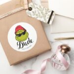 Grinch The Dude Classic Round Sticker