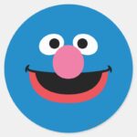 Grover Face Art Classic Round Sticker