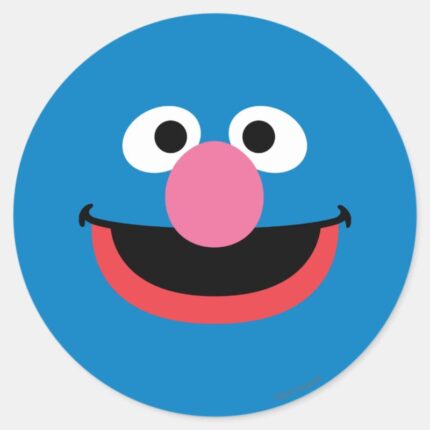 Grover Face Art Classic Round Sticker