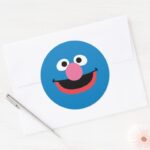 Grover Face Art Classic Round Sticker
