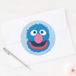 Grover Head Classic Round Sticker