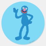 Grover Standing Classic Round Sticker