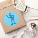 Grover Standing Classic Round Sticker