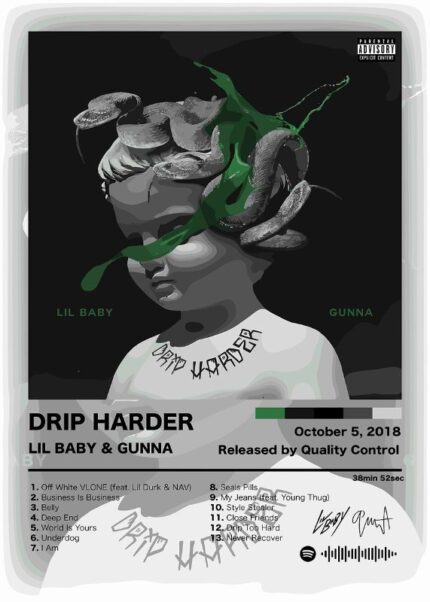 Gunna And Lil Baby Drip Harder Music Poster