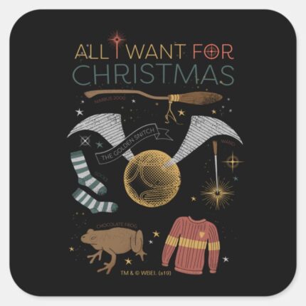 HARRY POTTER™ All I Want For Christmas Square Sticker