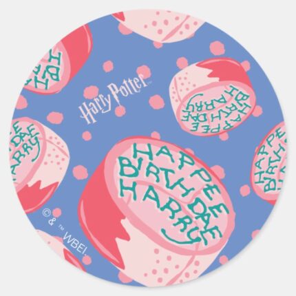 HARRY POTTER™ Birthday Cake Pattern Classic Round Sticker