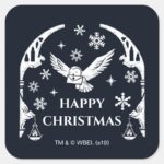 HARRY POTTER™ Hedwig Delivering Holiday Letter Square Sticker