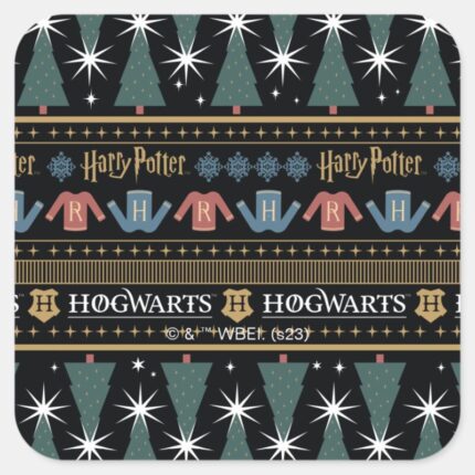 HARRY POTTER™ Holiday Sweater Pattern Square Sticker