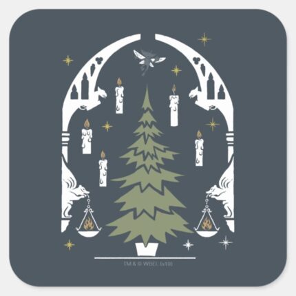 HARRY POTTER™ Magical Christmas Tree Square Sticker