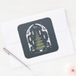 HARRY POTTER™ Magical Christmas Tree Square Sticker