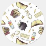 HARRY POTTER™ Spells Books Pattern Classic Round Sticker
