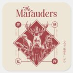 HARRY POTTER™ The Marauders Animagus Graphic Square Sticker 1