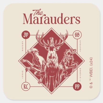 HARRY POTTER™ The Marauders Animagus Graphic Square Sticker 1