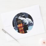 HARRY POTTER™ Hedwig In The Snow Classic Round Sticker
