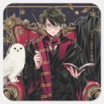 HARRY POTTER™ Anime HARRY POTTER™ Seated Square Sticker
