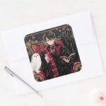 HARRY POTTER™ Anime HARRY POTTER™ Seated Square Sticker