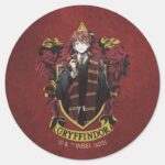 HARRY POTTER™ Anime Ron Weasley House Crest Classic Round Sticker