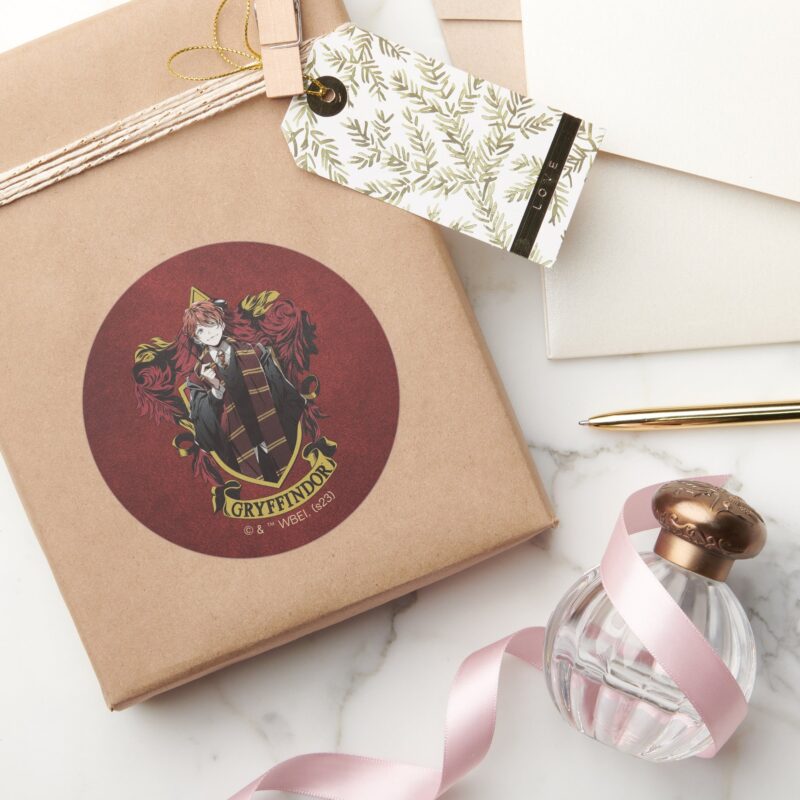 HARRY POTTER™ Anime Ron Weasley House Crest Classic Round Sticker