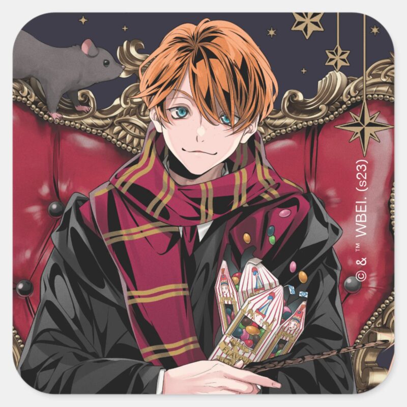 HARRY POTTER™ Anime Ron Weasley Seated Square Sticker HARRY POTTER™ Anime Ron Weasley Seated Square Sticker