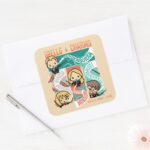 HARRY POTTER™ CARTOON SPELLS CHARMS SQUARE STICKER