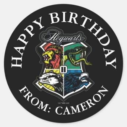 HARRY POTTER™ HOGWARTS™ Happy Birthday Classic Round Sticker