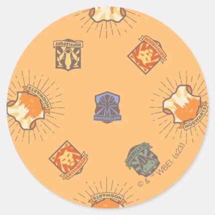HARRY POTTER™ Summer Magic HOGWARTS™ Pattern Classic Round Sticker