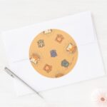 HARRY POTTER™ Summer Magic HOGWARTS™ Pattern Classic Round Sticker