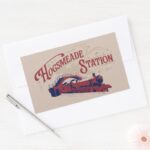 HOGSMEADE Station Vintage Graphic Rectangular Sticker