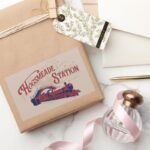 HOGSMEADE Station Vintage Graphic Rectangular Sticker