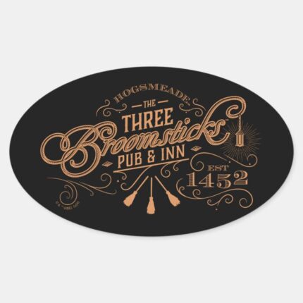 HOGSMEADE™ THE THREE BROOMSTICKS™ Pub Inn Oval Sticker