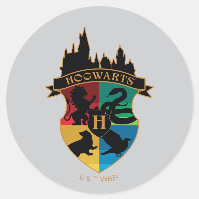 HOGWARTS™ Castle Crest House Pride Badge Classic Round Sticker HOGWARTS™ Castle Crest House Pride Badge Classic Round Sticker