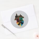 HOGWARTS™ Castle Crest House Pride Badge Classic Round Sticker