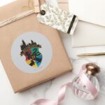 HOGWARTS™ Castle Crest House Pride Badge Classic Round Sticker