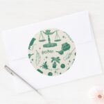 HOGWARTS™ Class Club Pattern Classic Round Sticker