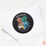 HOGWARTS™ Crosshatched Emblem Classic Round Sticker
