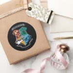 HOGWARTS™ Crosshatched Emblem Classic Round Sticker