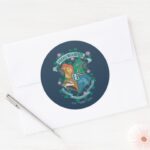 HOGWARTS™ Floral Crest Classic Round Sticker