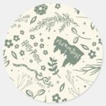 HOGWARTS™ Herbology Magic Pattern Classic Round Sticker