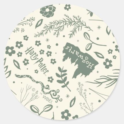 HOGWARTS™ Herbology Magic Pattern Classic Round Sticker
