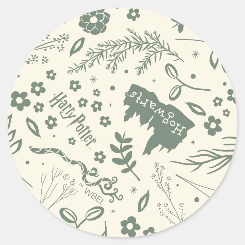 HOGWARTS™ Herbology Magic Pattern Classic Round Sticker HOGWARTS™ Herbology Magic Pattern Classic Round Sticker