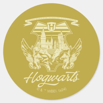 HOGWARTS™ Winged Shield Graphic Classic Round Sticker