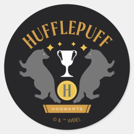 HUFFLEPUFF™ Badger And Cup House Pride Graphic Classic Round Sticker