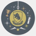 HUFFLEPUFF™ Holiday Bauble Graphic Classic Round Sticker