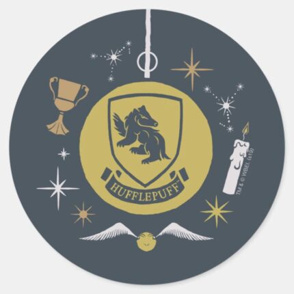 HUFFLEPUFF™ Holiday Bauble Graphic Classic Round Sticker