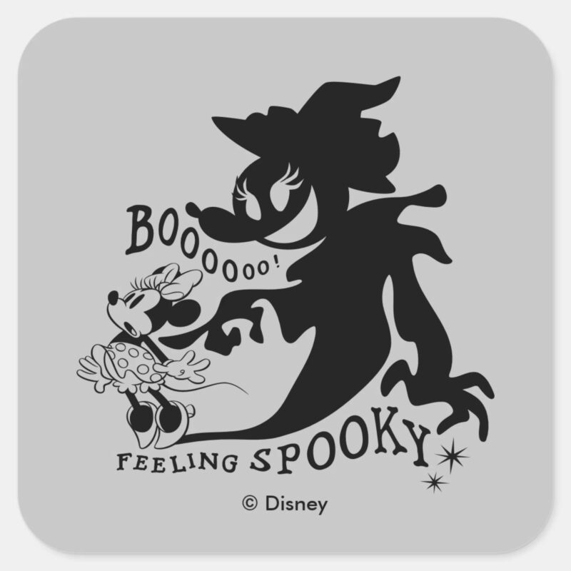 Halloween Minnie Boo Feeling Spooky Square Sticker