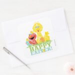 Happy Easter From Elmo Big Bird Square Sticker