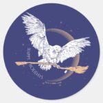 Happy Holidays Hedwig Delivery Classic Round Sticker