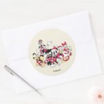 Happy Holidays Mickey Friends Christmas Cheer Classic Round Sticker