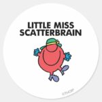 Happy Little Miss Scatterbrain Classic Round Sticker