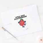 Happy Little Miss Scatterbrain Classic Round Sticker